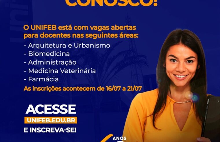 Abertas as inscrições de processo seletivo para contratação de docentes no UNIFEB