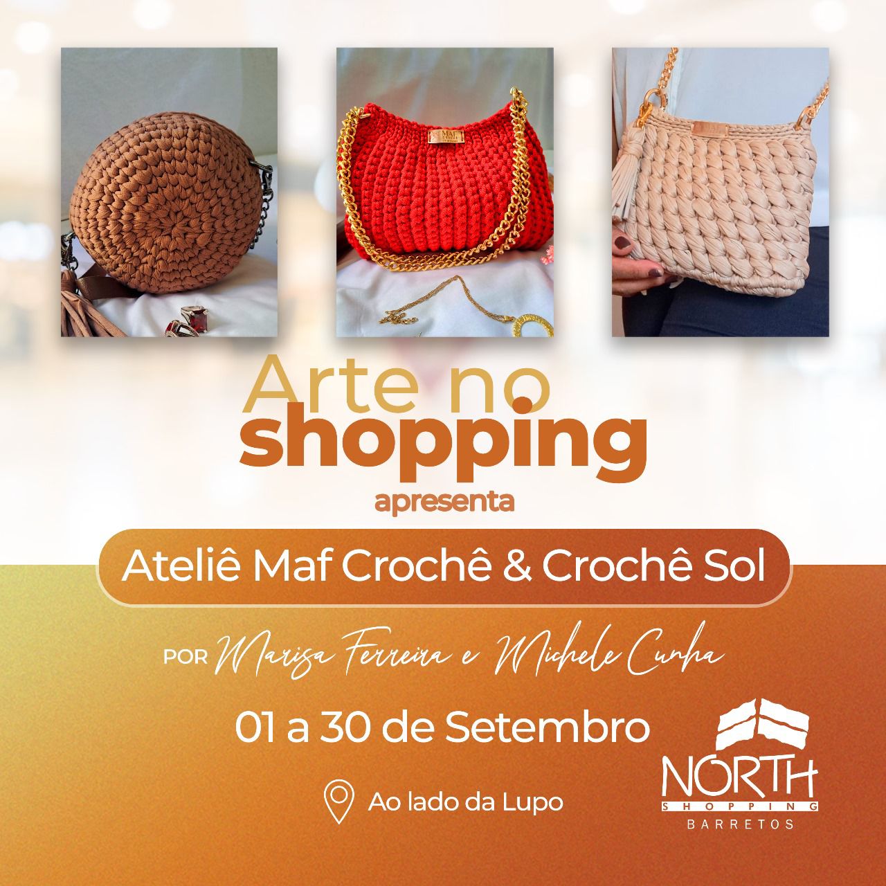 Arte no Shopping traz peças de crochê para o North Shopping