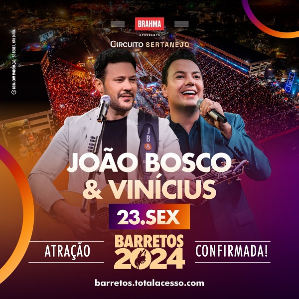 Dupla João Bosco  & Vinicius substitui Zé Neto & Cristiano