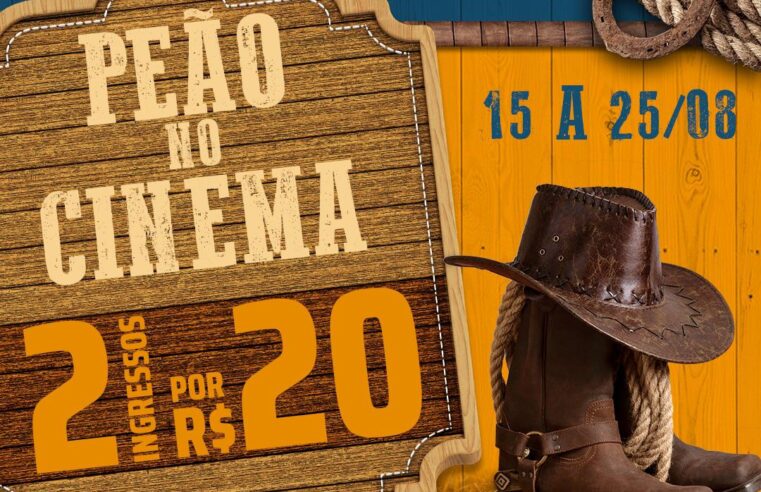 “Peão no Cinema” traz par de ingressos por apenas R$ 20 no Centerplex Barretos