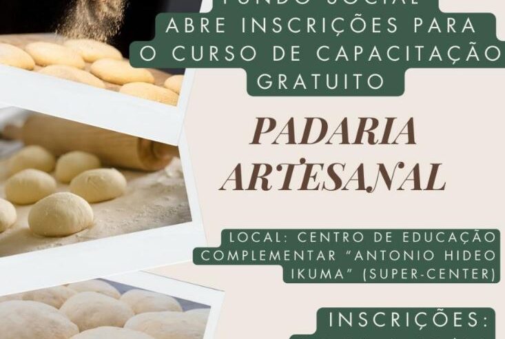 Fundo Social abre inscrições para o curso profissionalizante gratuito Padaria Artesanal