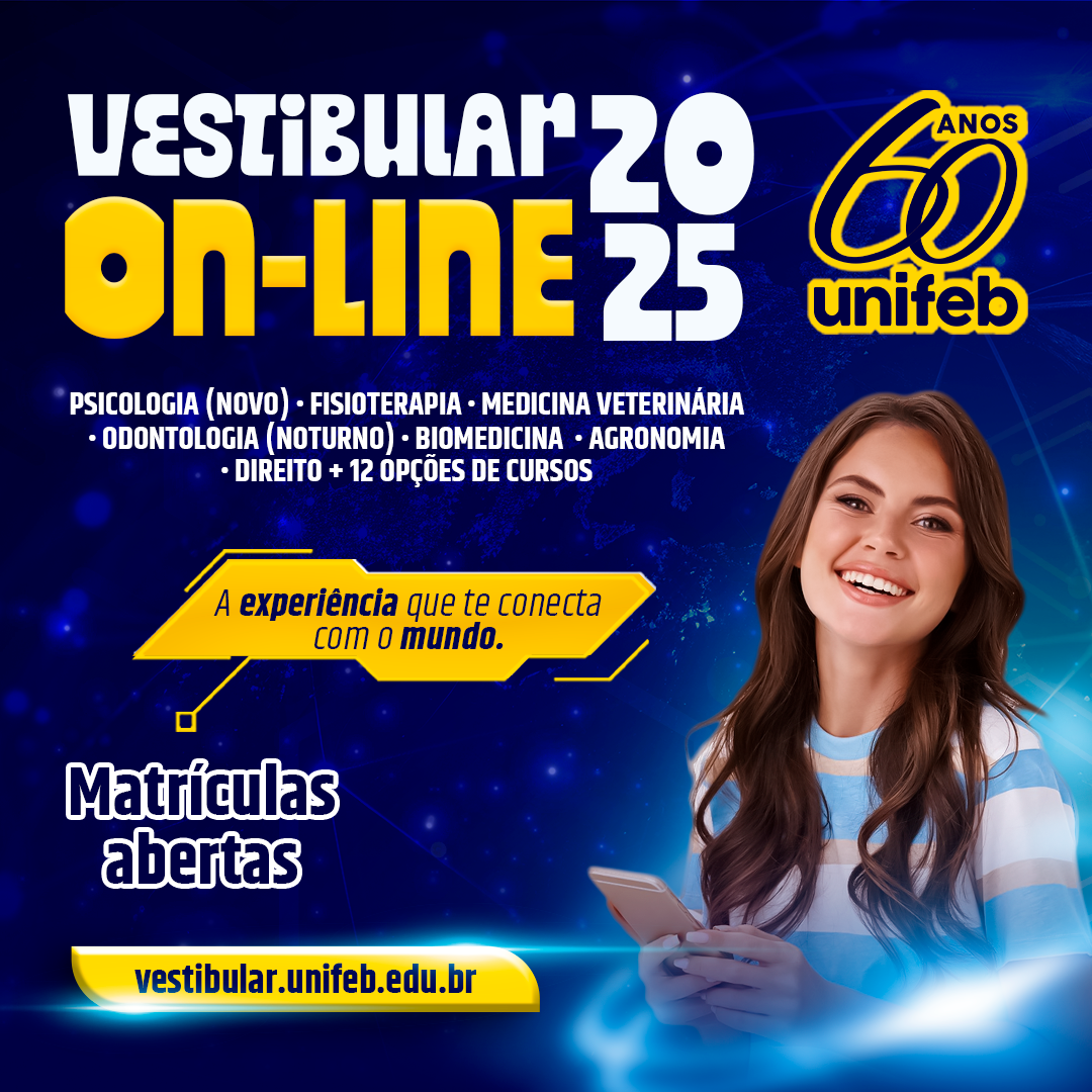 UNIFEB lança Vestibular On-line 2025 com vagas limitadas para os cursos de graduação