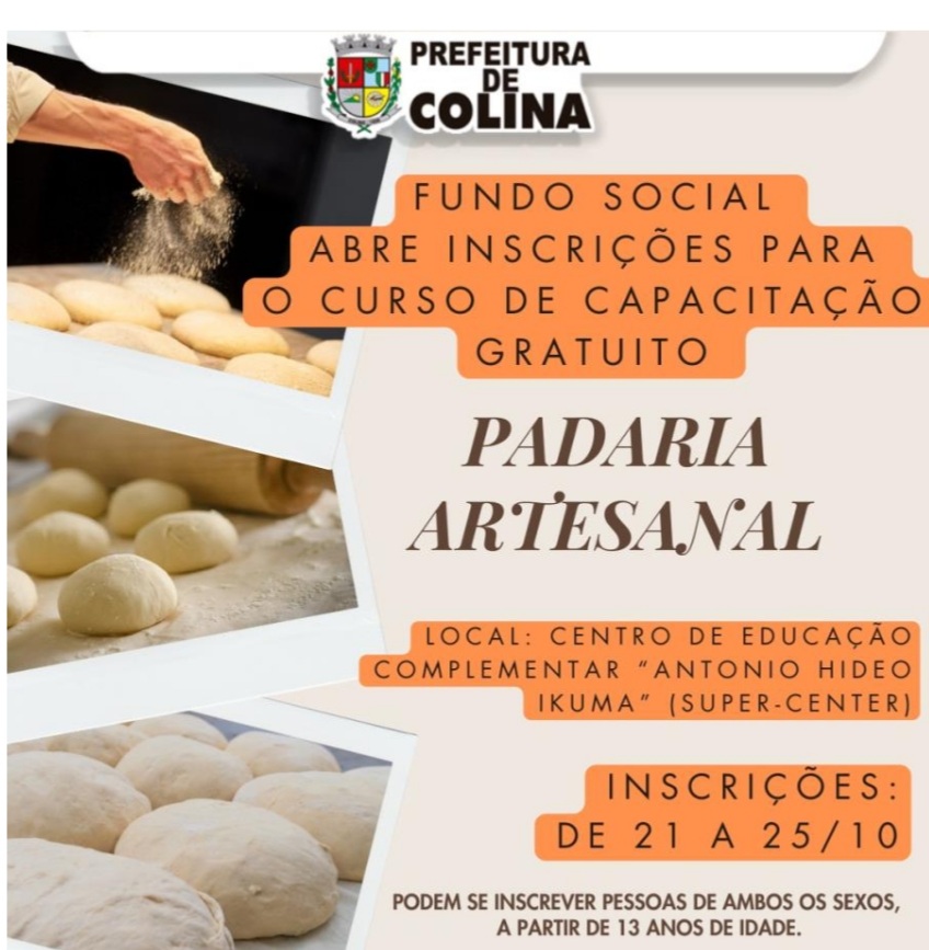 Fundo Social de Colina abre inscrições para o curso da padaria artesanal      