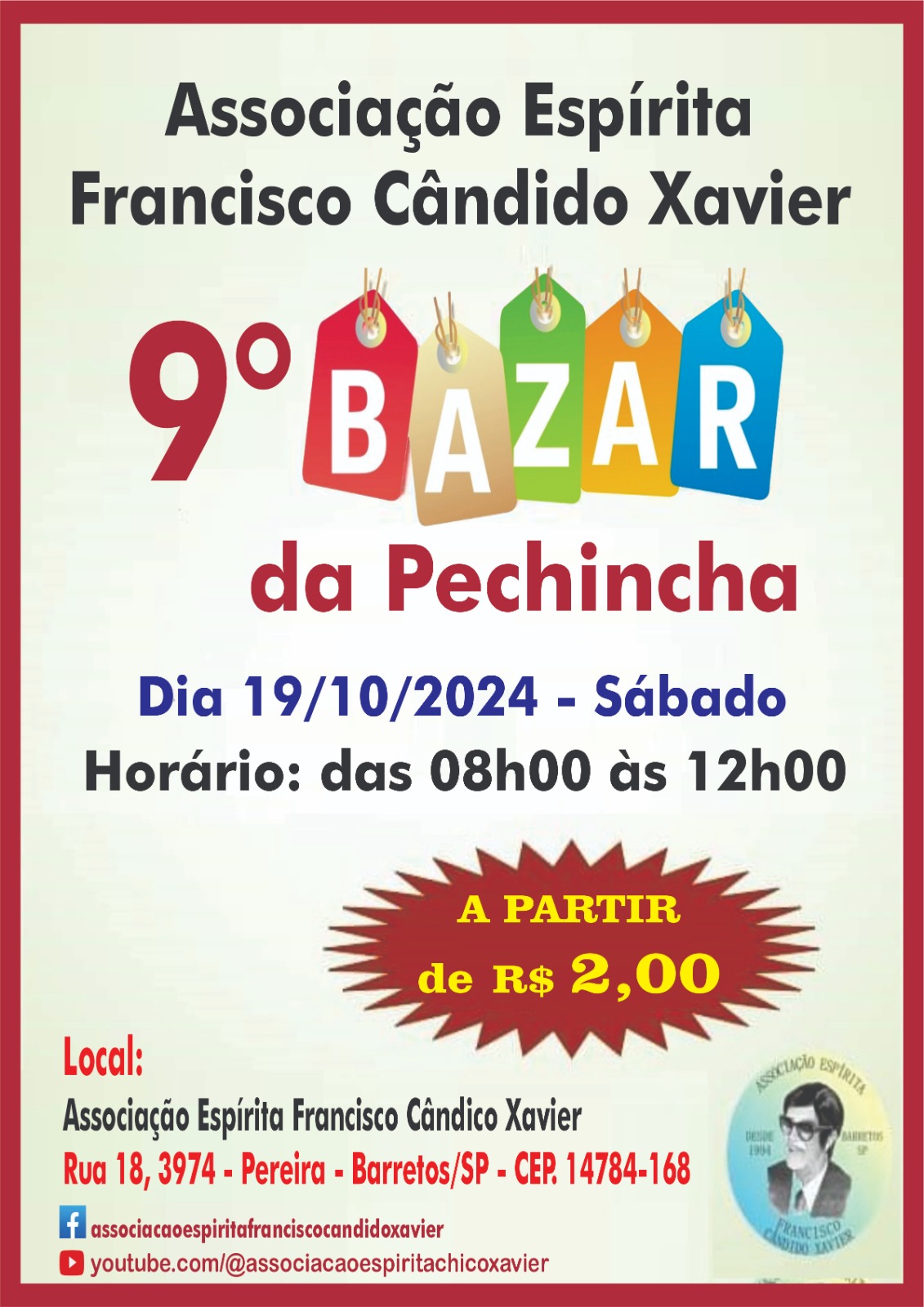 Associação Espírita promove 9º Bazar da Pechincha