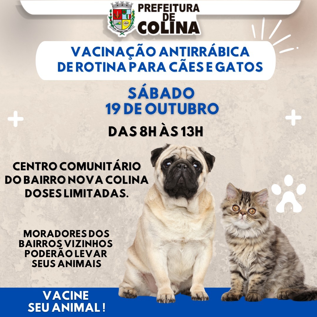 Prefeitura de Colina realiza Vacinação Antirrábica de rotina