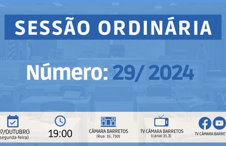 Veja o que será votado pelos vereadores na Sessão Ordinária de segunda-feira, 07 de outubro