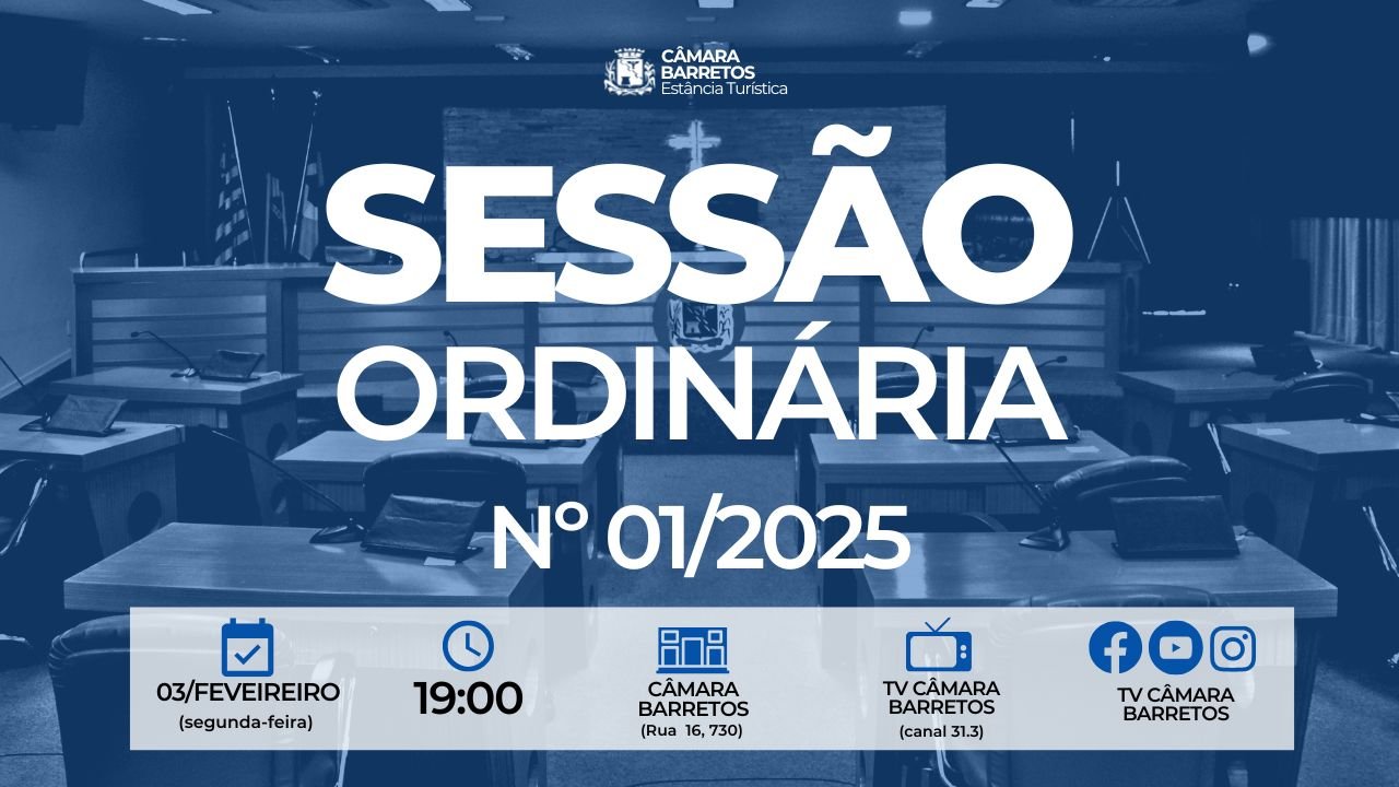 Veja o que será votado pelos vereadores na Sessão Ordinária de segunda-feira, 03 de fevereiro, às 19h