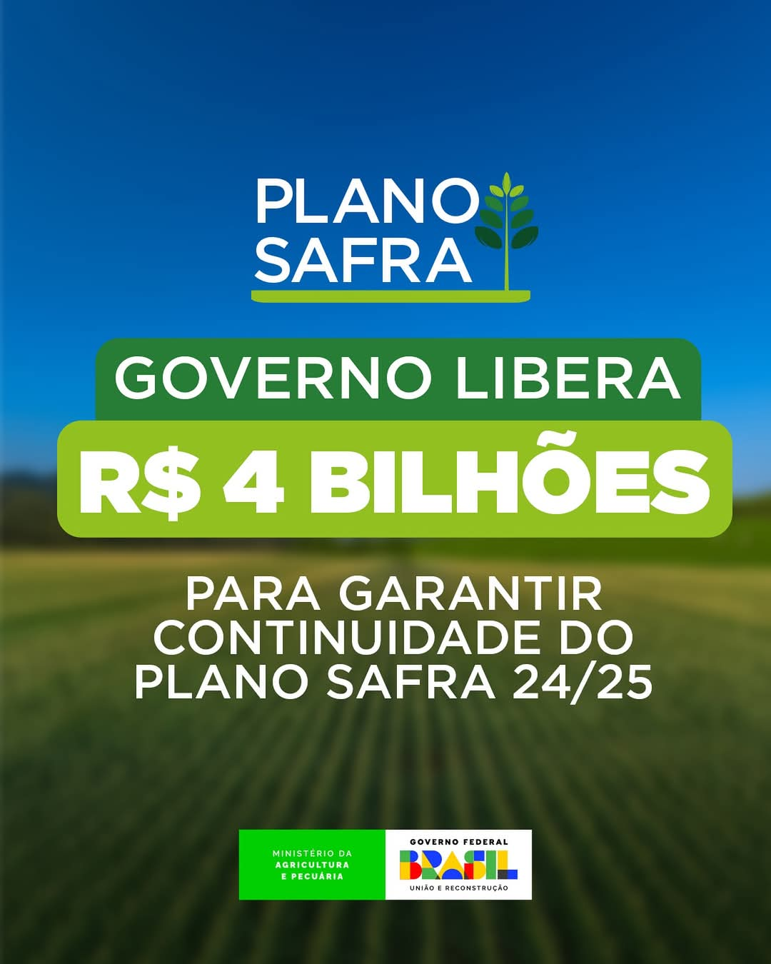 Governo Federal vai editar MP do Plano Safra