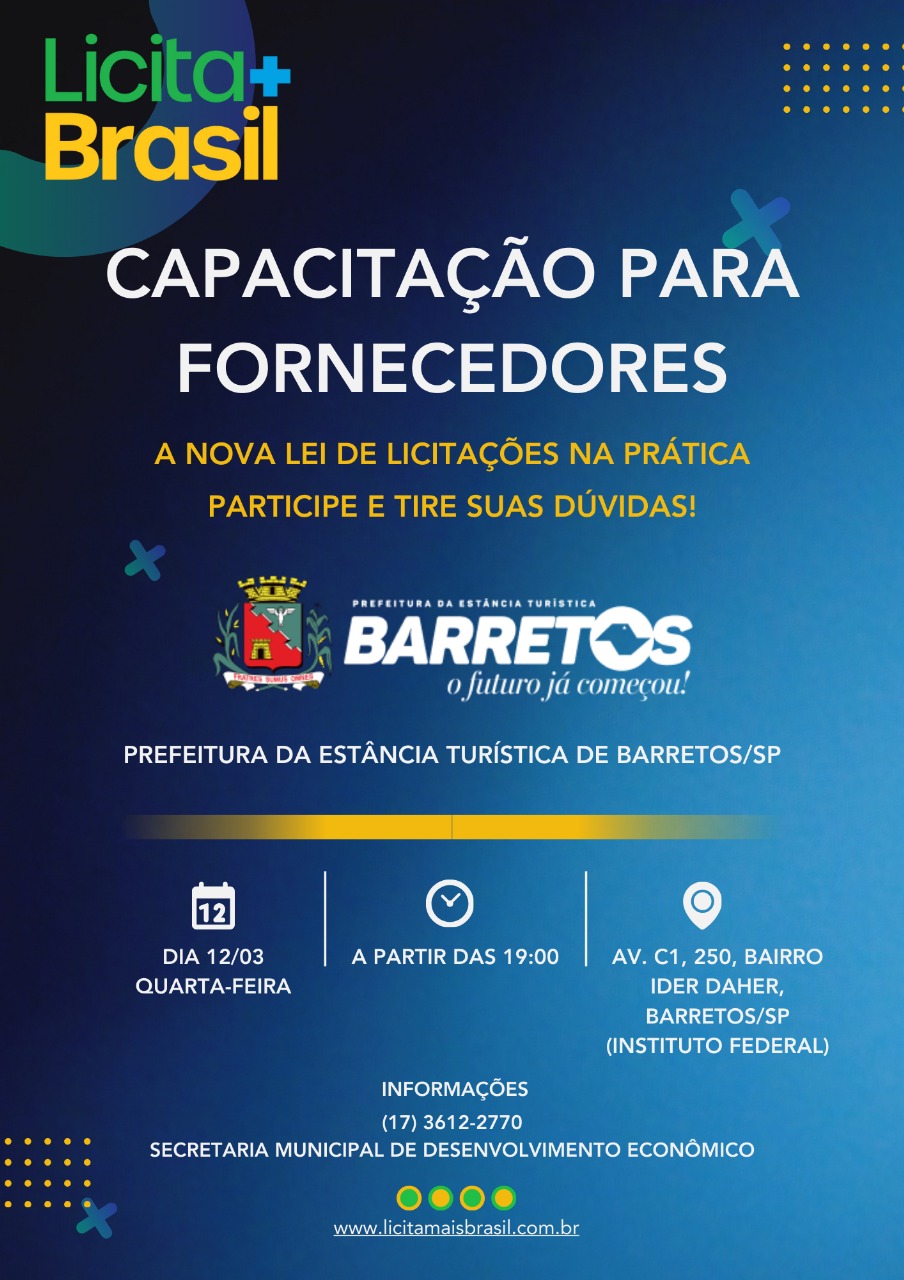 Prefeitura de Barretos promove capacitação para fornecedores sobre a nova Lei de Licitações