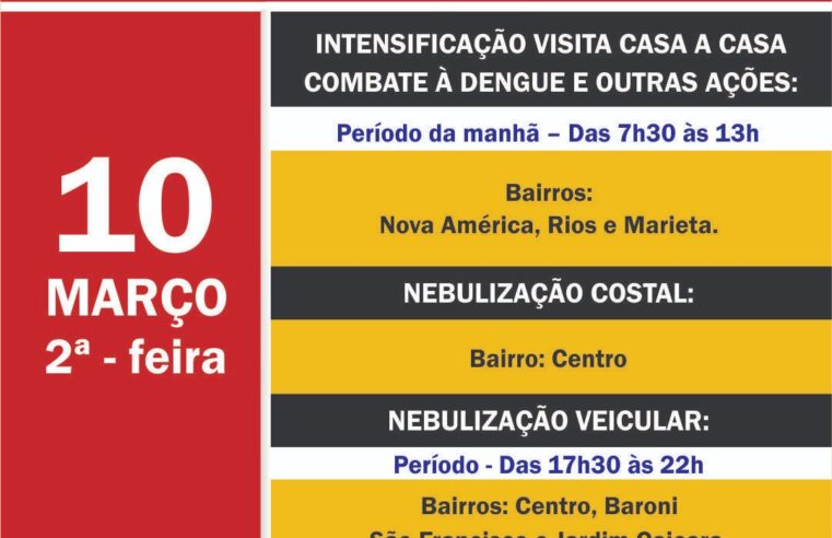 Atualização do dia 7 março de dados da Dengue e Chikungunya em Barretos