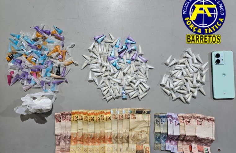 Trio é preso por tráfico pela Força Tática
