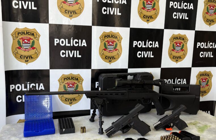 Polícia Civil faz apreensão de carabina e grande quantidade de munições