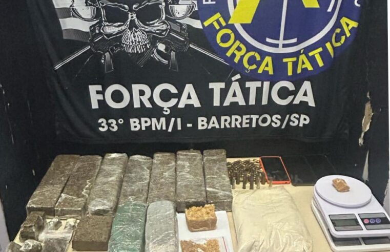 Força Tática faz apreensão de mais de 7kg de drogas em Bebedouro