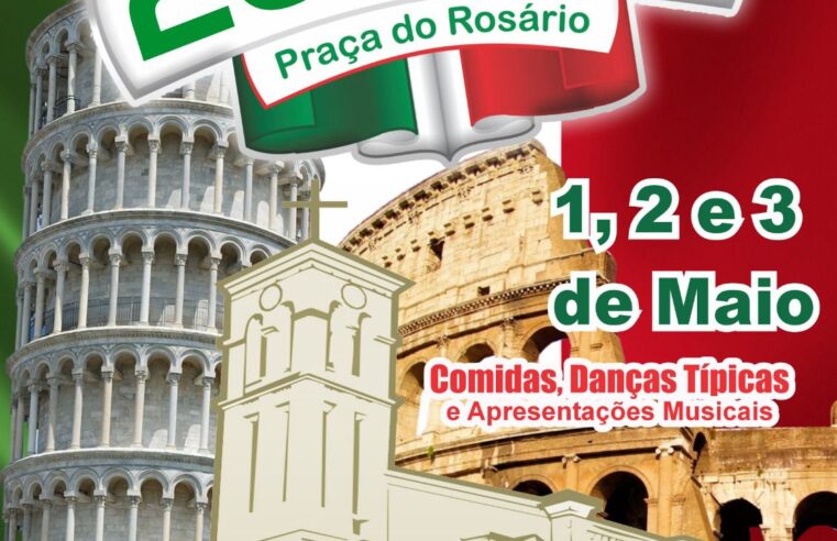 26ª Festa Italiana acontece nesta semana entre os dias 1, 2 e 3 de maio