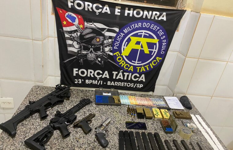Força Tática apreende arsenal de armas em Bebedouro