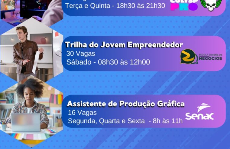 Casa da Juventude está com inscrições abertas para três cursos gratuitos