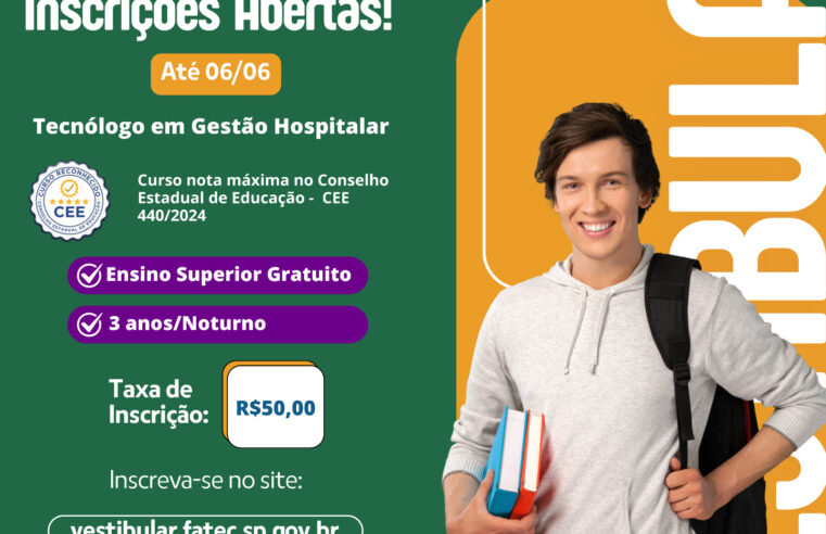 Inscrições para o vestibular da Fatec vão até 6 de junho e têm pagamento facilitado