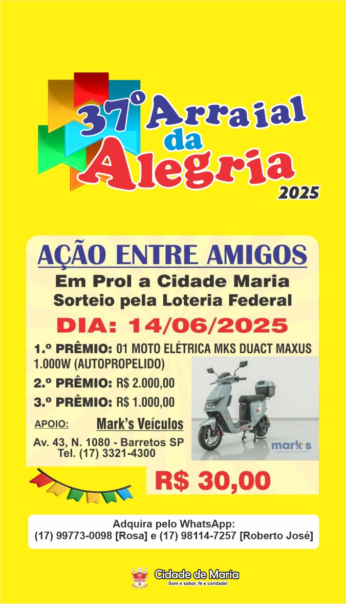 Rifa da Cidade de Maria não teve ganhador e novo sorteio acontece no próximo sábado