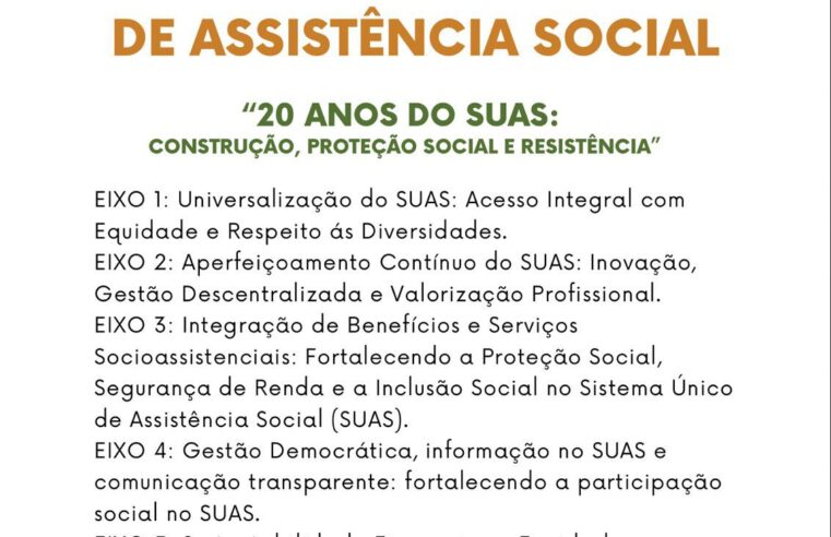 População já pode se inscrever para participar da Conferência Municipal de Assistência Social