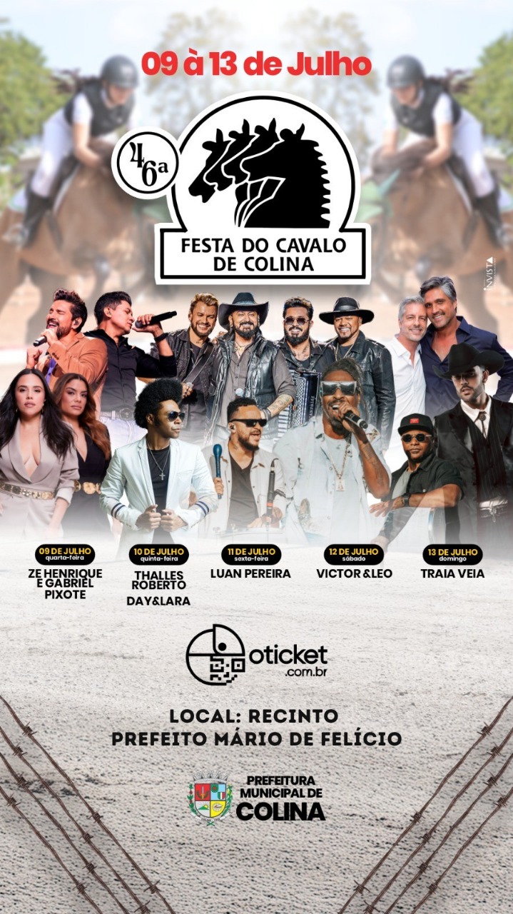 Colina se prepara para a 46ª Festa do Cavalo: tradição, emoção e grandes atrações de 9 a 13 de julho