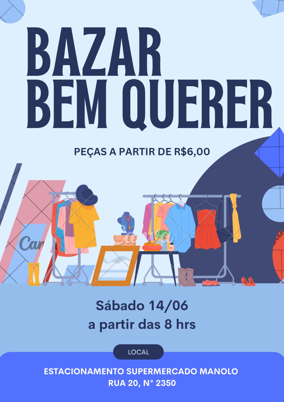 Bazar de Inverno acontece em estacionamento de supermercado