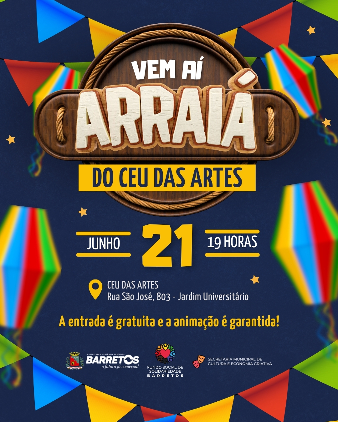Prefeitura de Barretos promove Arraiá do CEU das Artes 2025
