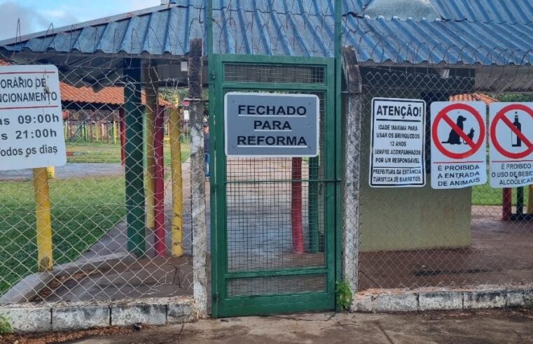 Playground do Parque dos Lagos é fechado para manutenção