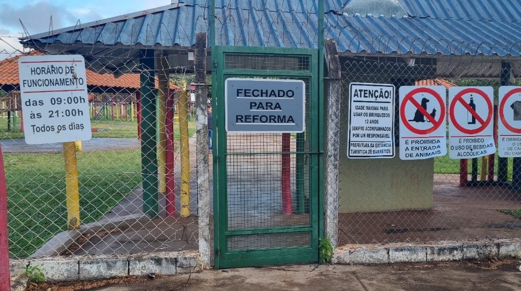 Playground do Parque dos Lagos é fechado para manutenção