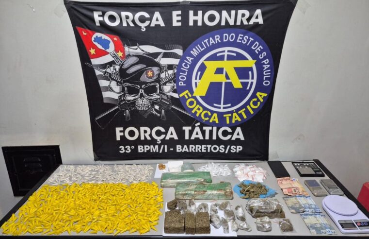 Quarteto é preso com mais de 4 kg de drogas em Barretos