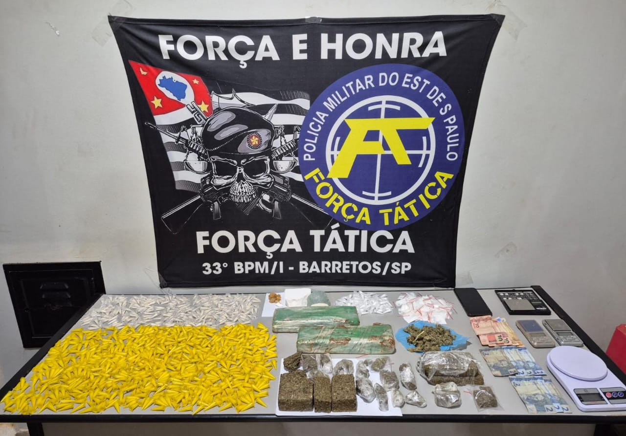 Quarteto é preso com mais de 4 kg de drogas em Barretos