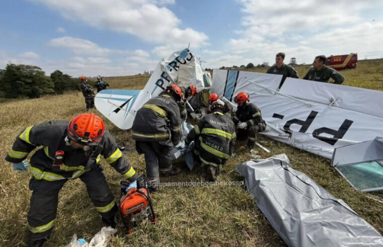 Queda de aeronave causa morte de duas pessoas em área rural de Rio Preto