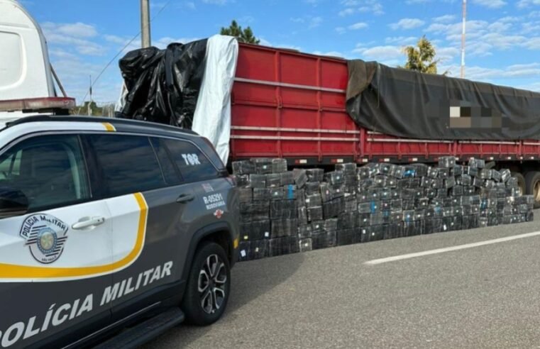 PM Rodoviária encontra 1,3 tonelada de maconha escondida em carga de carreta no interior de SP