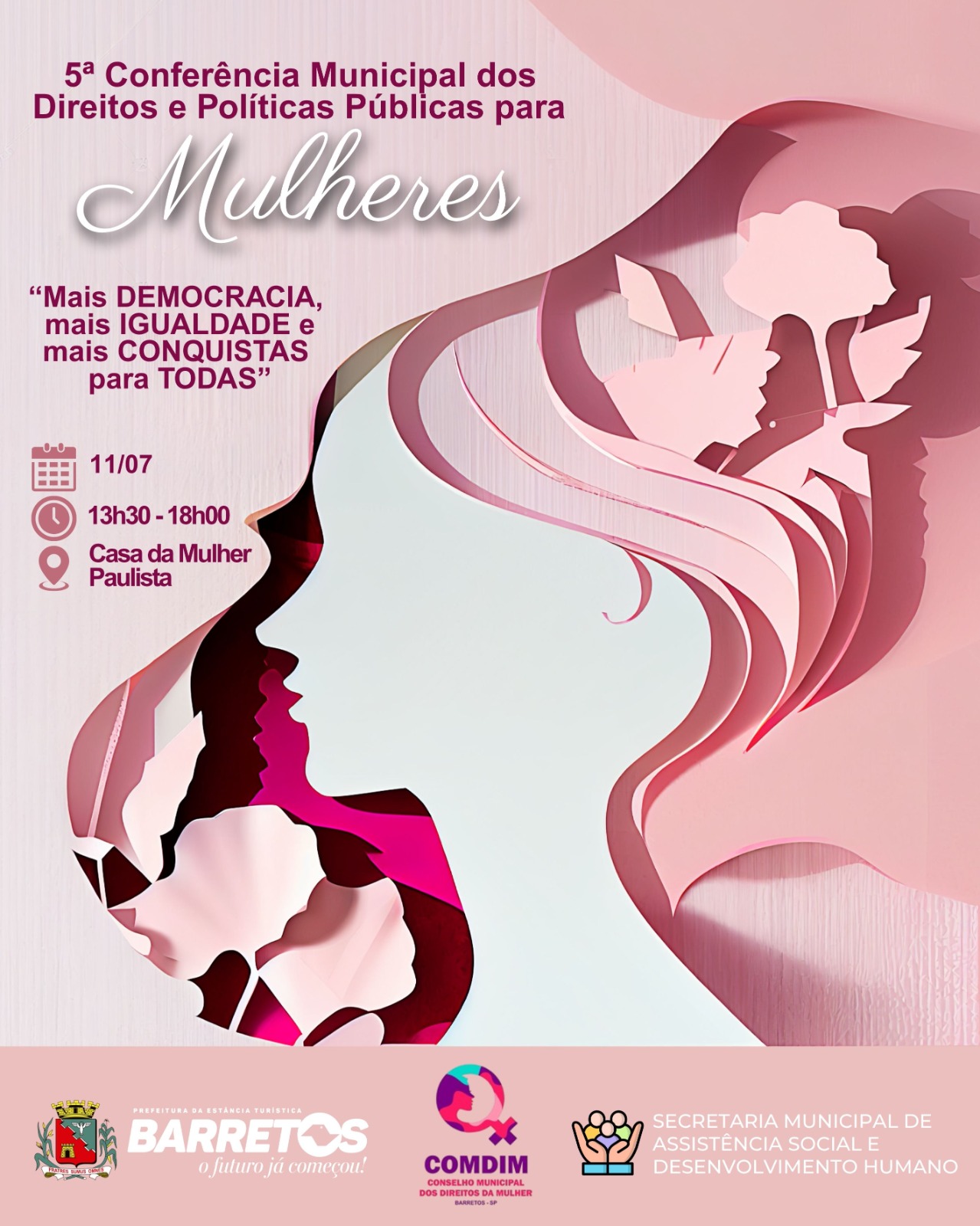 Conferência Municipal dos Direitos e Políticas Públicas para Mulheres será realizada na tarde desta sexta, dia 11