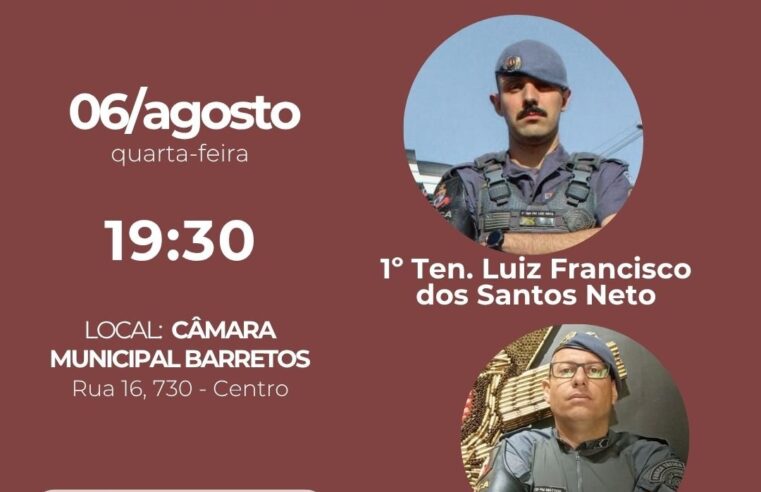 Câmara de Barretos agenda Sessão Solene para homenagear Policiais Militares da Força Tática