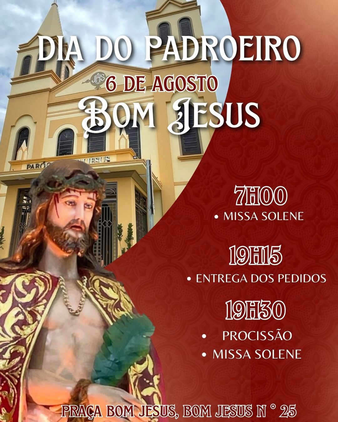 Paróquia do Bom Jesus comemora o Dia do Padroeiro