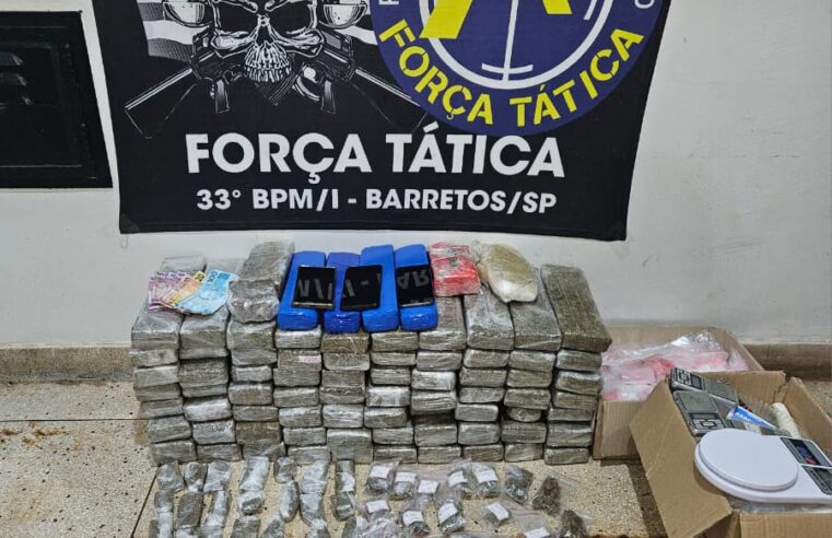 Força Tática faz apreensão de 55 kg de maconha em residência no bairro Santana