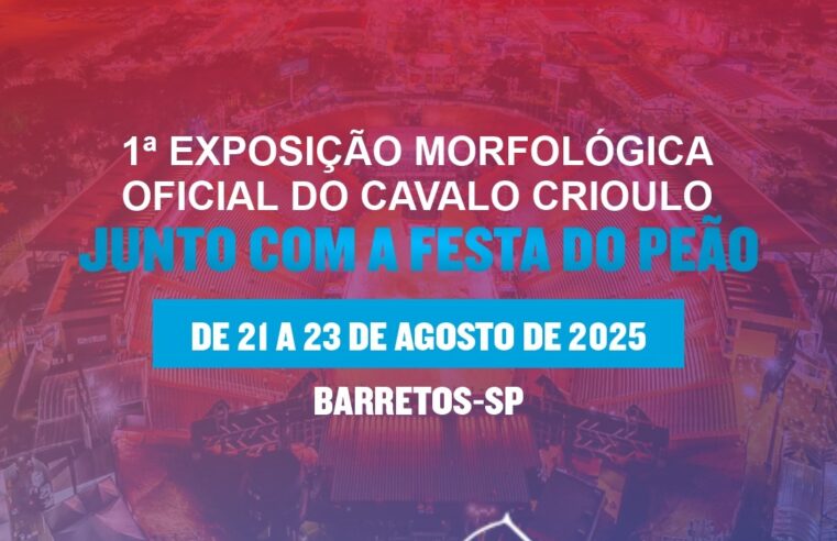 Festa do Peão de Barretos recebe, pela primeira vez, Exposição Morfológica do Cavalo Crioulo
