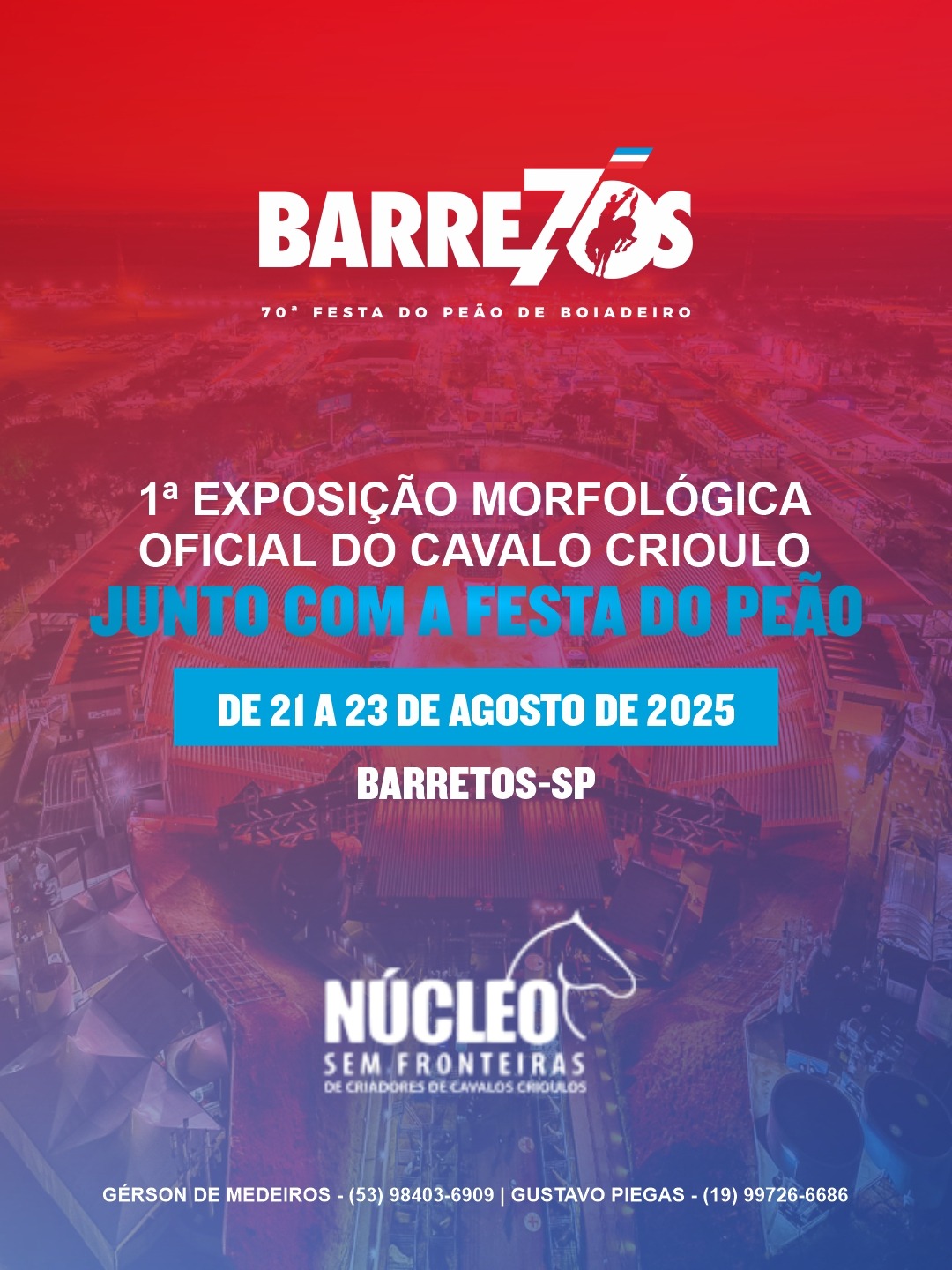 Festa do Peão de Barretos recebe, pela primeira vez, Exposição Morfológica do Cavalo Crioulo