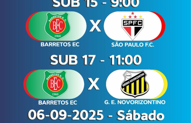 Tourinho recebe São Paulo e Novorizontino pelo Paulista Sub-15 e Sub-17 