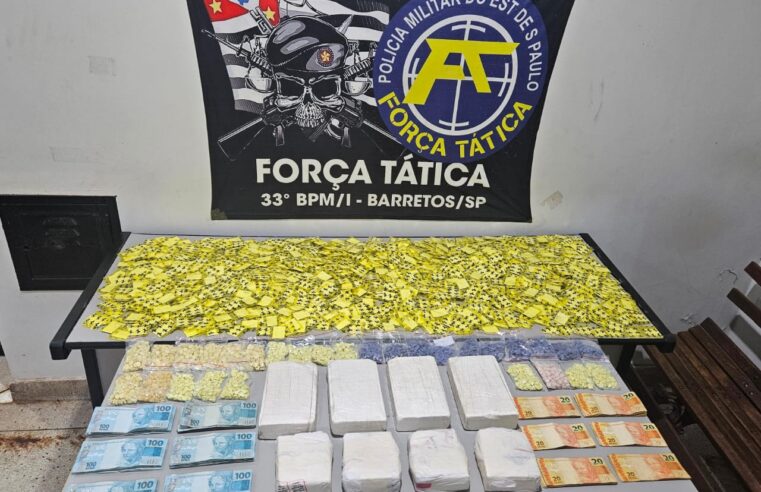 Força Tática faz apreensão de mais de  9kg de drogas em Olímpia