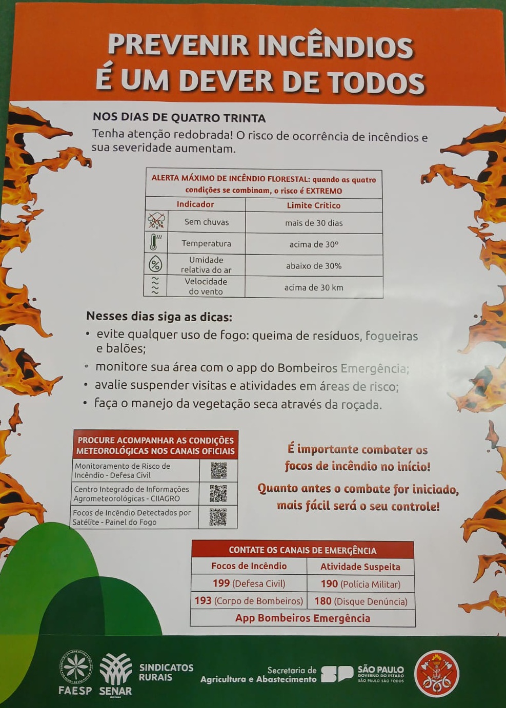 Campanha orienta sobre prevenção de incêndios
