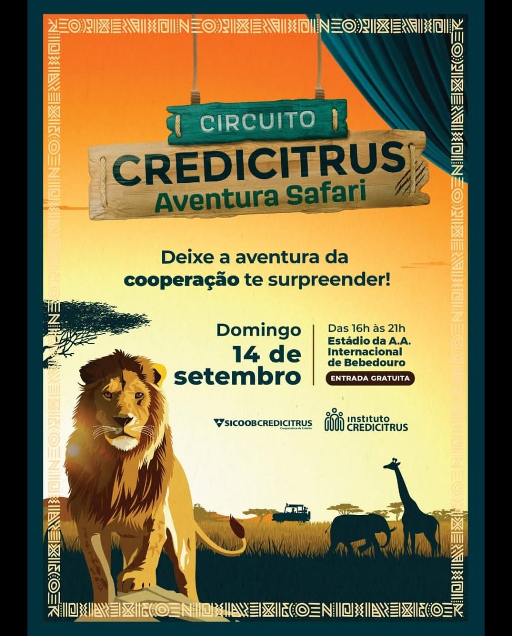 Circuito Credicitrus “Aventura Safari” chega a Bebedouro para comemorar os 42 anos da Cooperativa e os 6 anos do Instituto Credicitrus