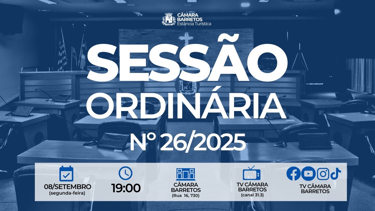 Veja o que será votado pelos vereadores na Sessão Ordinária de segunda-feira, 08 de setembro