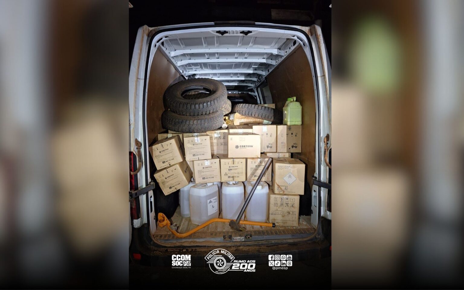 PM recupera defensivos agrícolas furtados de fazenda em Barretos/SP
