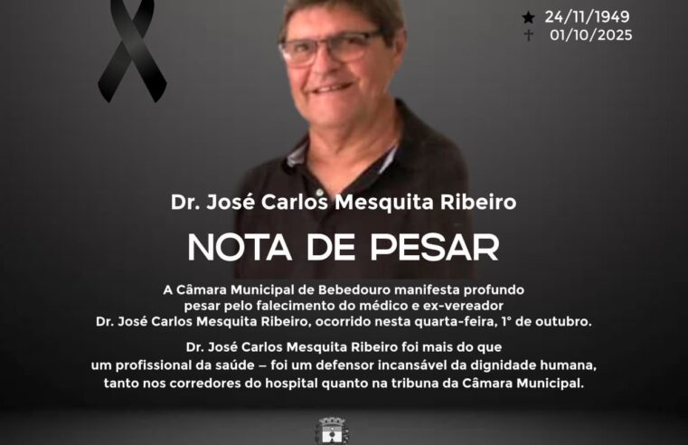 Bebedouro se despede do médico e ex-vereador José Carlos Mesquita Ribeiro