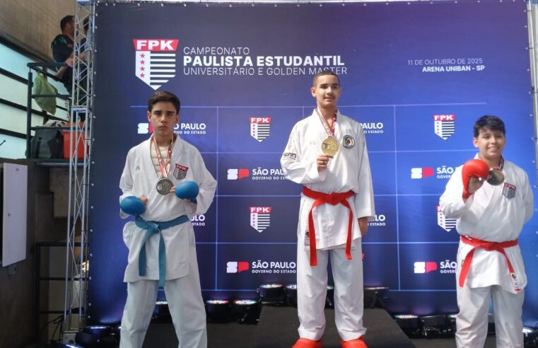 Karateca conquista prata no Paulista Estudantil