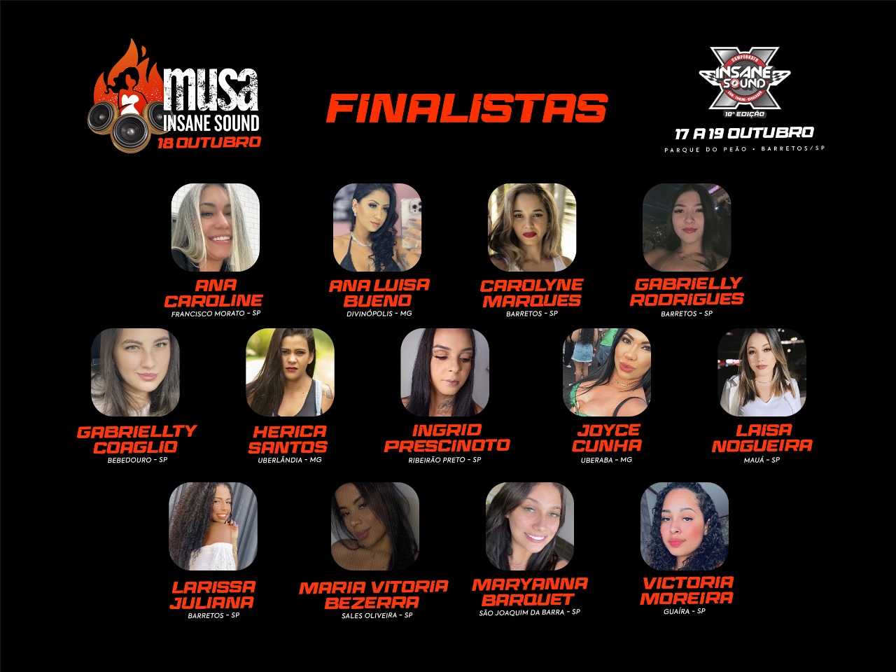 Concurso Musa Insane Sound tem 13 finalistas