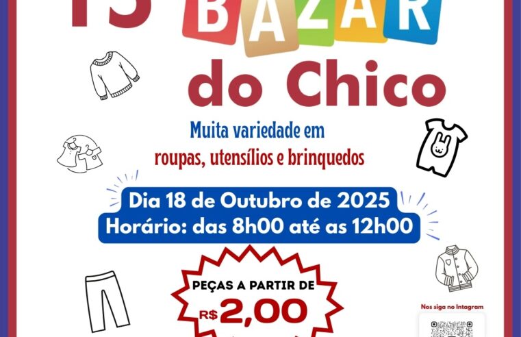 15º Bazar do Chico está agendado para este sábado