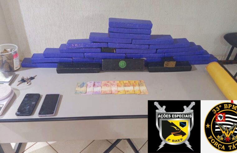 BAEP e Força Tática de Barretos fazem apreensão de mais 20 kg de drogas em Rio Preto