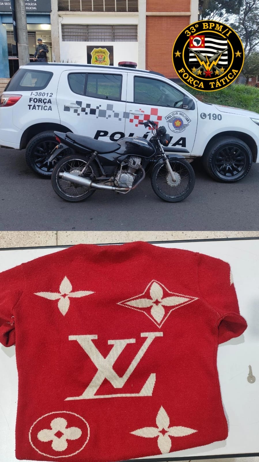 PM recupera moto furtada em estacionamento de supermercado